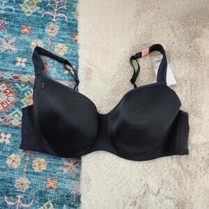 Cacique Black Smooth Lightly Lined Balconette Bra 42C BNWT
